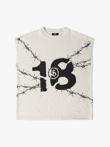 Waffle Thorn Print Sleeveless T-Shirt 