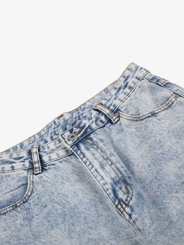 Angel Wing Print Bggy Jeans