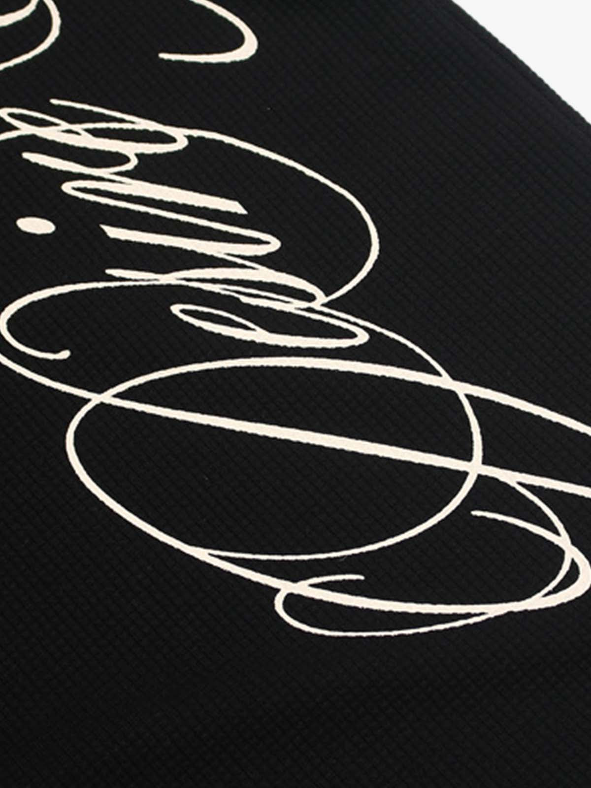 Side Script Waffle Knit T-Shirt