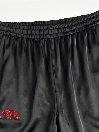High-Waist Satin Wide-Leg Pants