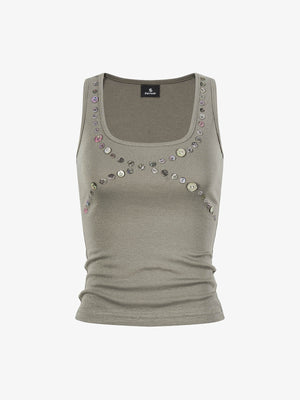 Thesupermade Button Detail Slim Tank Top