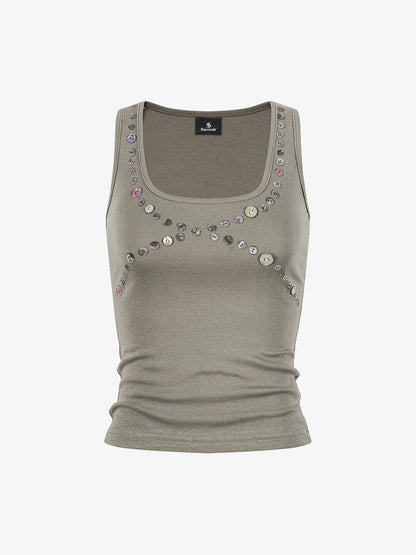 Thesupermade Button Detail Slim Tank Top