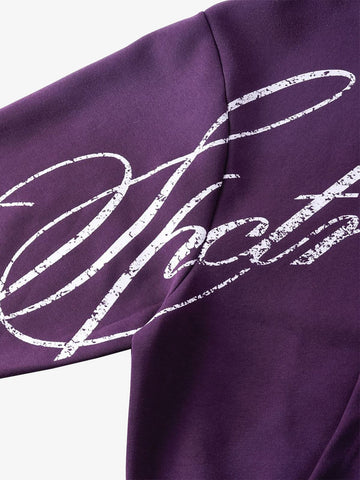 High Street Script Letter Print Zip-up Hoodie Jacket 