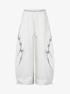 Thorn Graphic Rhinestone Baggy Sweatpants