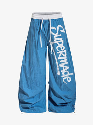 Lightweight Blue Windbreaker Pants – Packable Water-Resistant Utility Fit