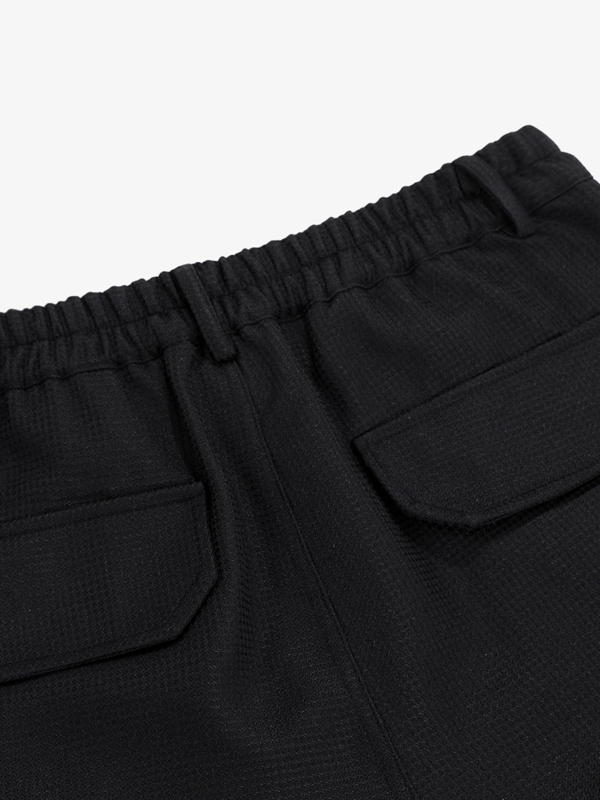 Multi-Pocket Textured Fabric Flared Pants 