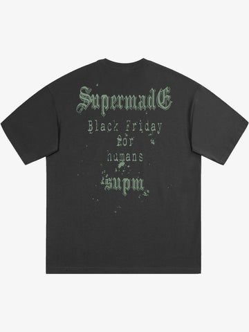 Gothic Skull Spiderweb Graphic T-Shirt 