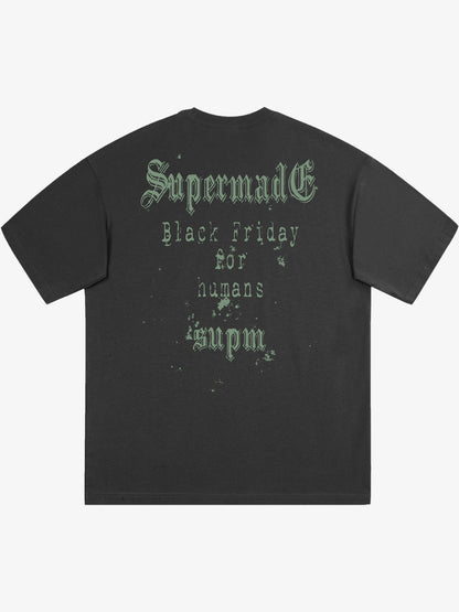 Gothic Skull Spiderweb Graphic T-Shirt 