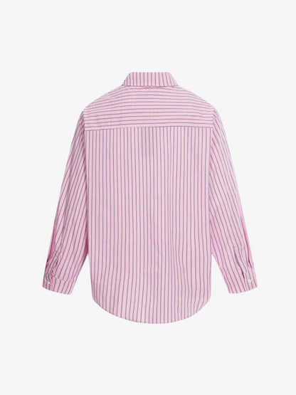 Fun Graffiti Striped Graphic Button-Up Shirt 