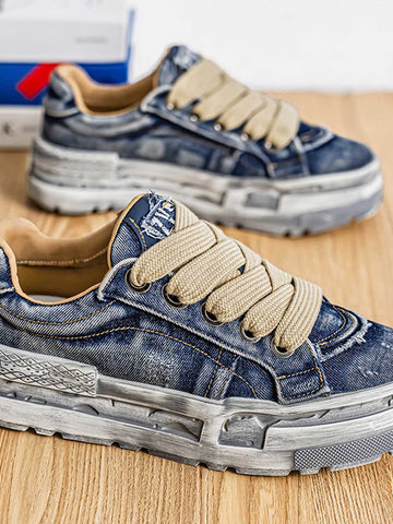 Washed Denim Sneakers