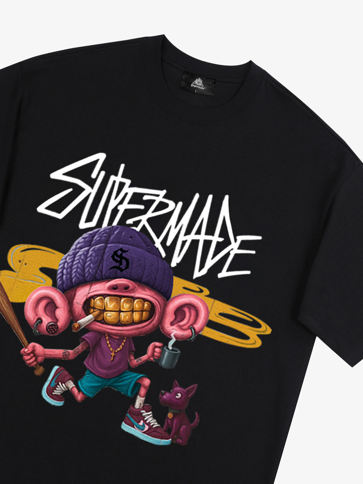 Thesupermade Cartoon Graffiti Trendy Weird Kid T-Shirt 