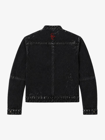 Waxed Denim Biker Jacket