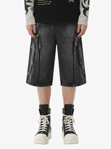 Thesupermade High Street Washed Distressed Denim Shorts - 2100 