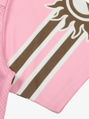 Pink Flame Print Jersey T-shirt - 2390 