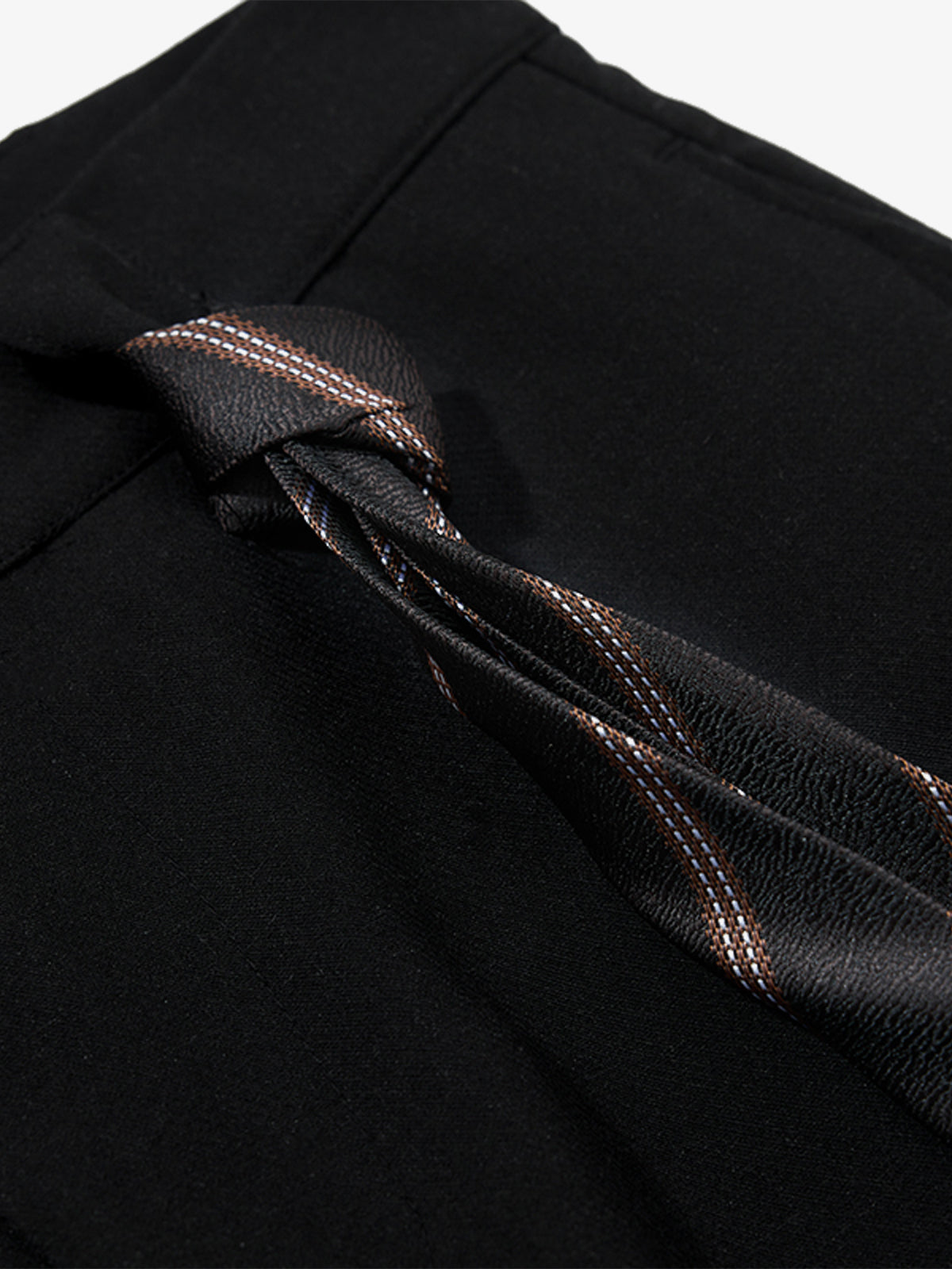 Tie Detail Relaxed Fit Draped Suit Pants