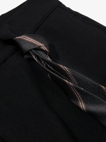 Tie Detail Relaxed Fit Draped Suit Pants