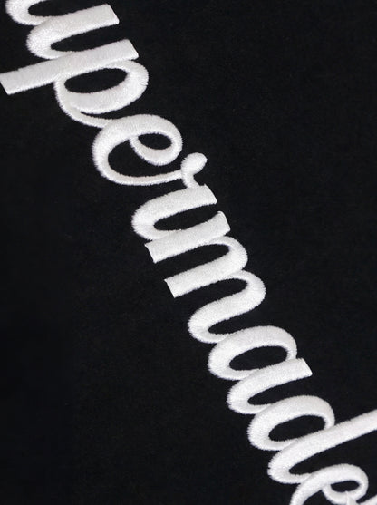 Cotton Blend Oversized Sport T-Shirt with Contrast Panels and Logo Print 