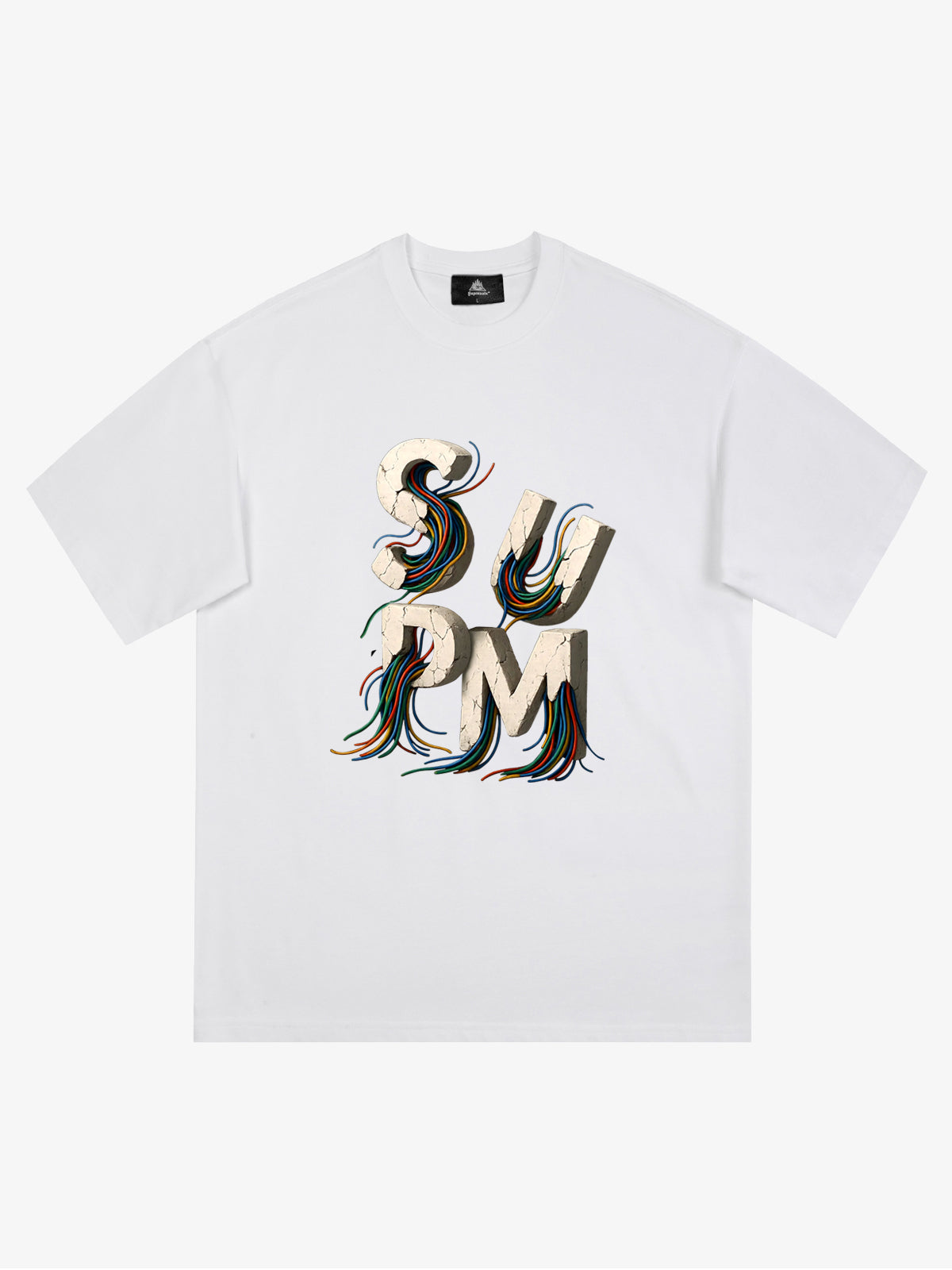 SPMD Letter Cable Graphic T-Shirt 