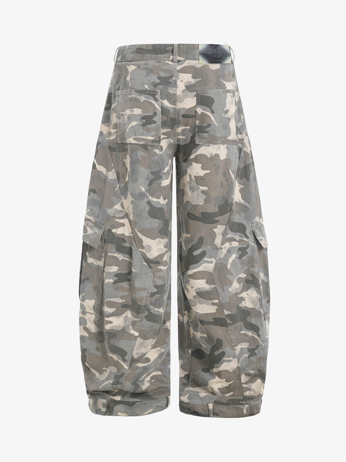 Camouflage Printed Curved Denim Jeans