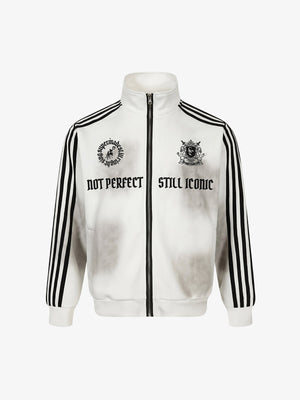 Striped Patchwork Hoodie with Logo Badge