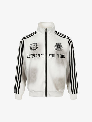 Striped Patchwork Hoodie with Logo Badge