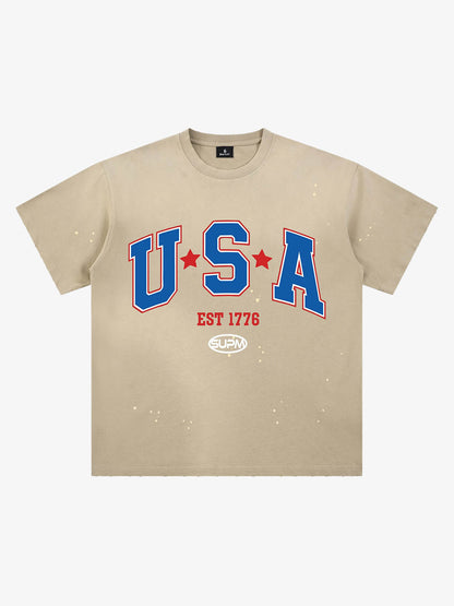USA Graphic Splatter Washed T-Shirt