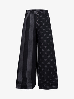 Multi-Button Straight-Leg Jeans