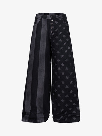 Multi-Button Straight-Leg Jeans