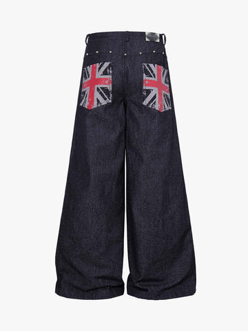 Graphic Pocket Straight-Leg Jeans