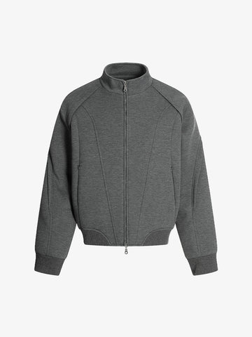 Panel Cut Stand Collar Zip Up Jacket 