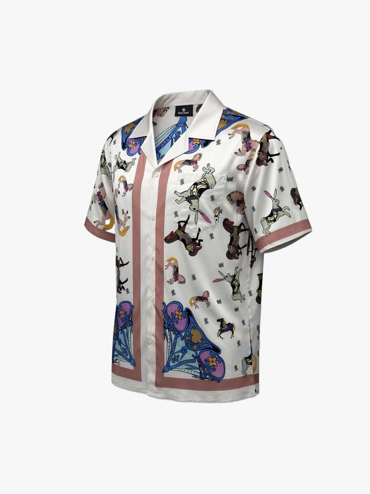 Carousel Park Satin Cuban Shirt