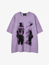 Acid Wash Figure Graphic Oversized T-Shirt