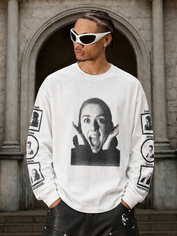 Girl Face Graphic Long Sleeve Tee