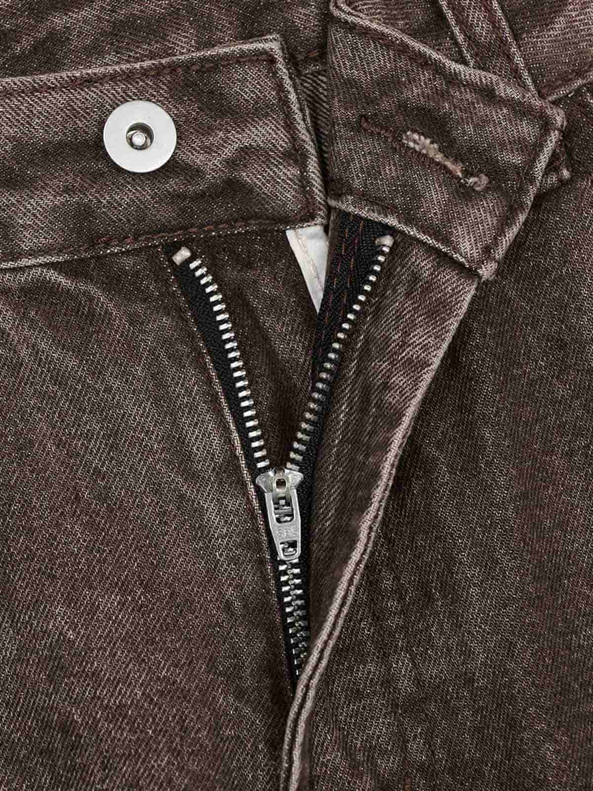 Retro Patchwork Washed Wide Leg Denim Jeans 