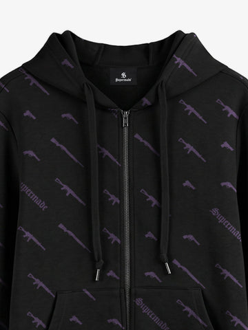 Full Print Tactical Gun Zip Up Hoodie