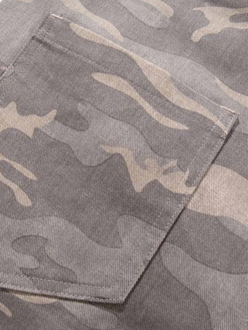 Contrast Waist Camo Cargo Pants