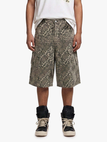 Vintage Leopard Cargo Shorts