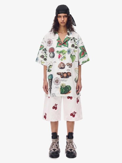Vintage Succulent Botanical Print Shirt