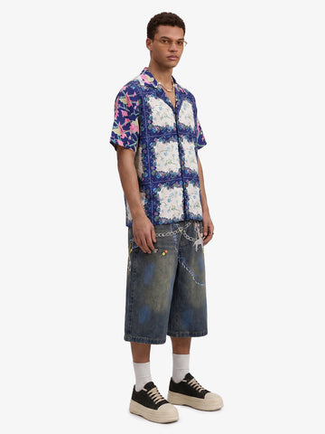 French Tulip Tile Cuban Shirt