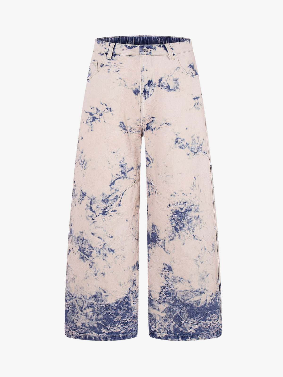 Vintage Ombré Acid Wash Wide-Leg Jeans 