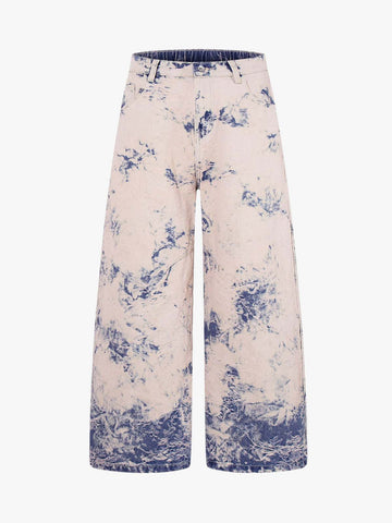 Vintage Ombré Acid Wash Wide-Leg Jeans 
