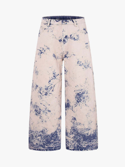 Vintage Ombré Acid Wash Wide-Leg Jeans 