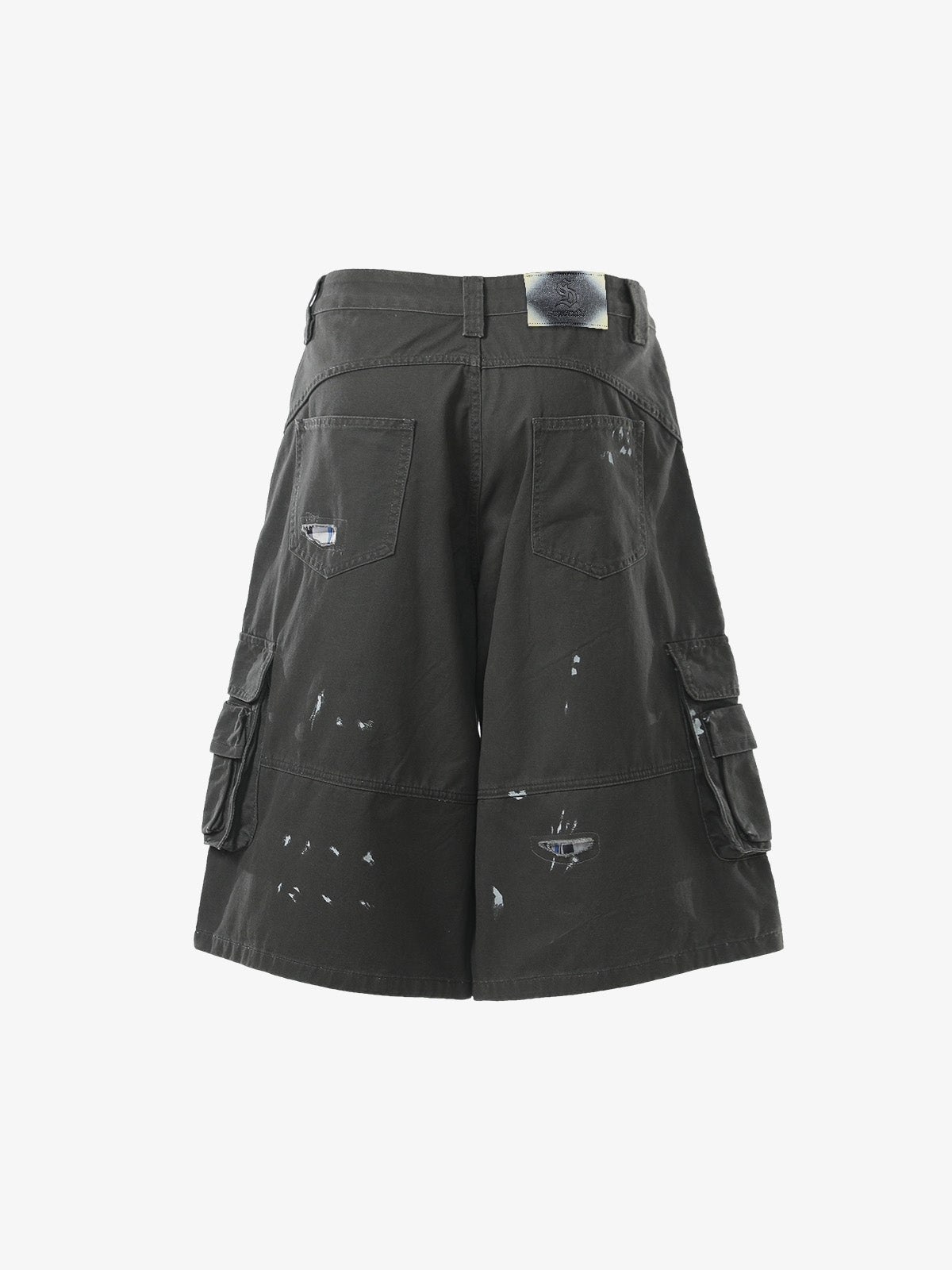 Vintage Distressed Multi Pocket Wide Leg Cargo Shorts