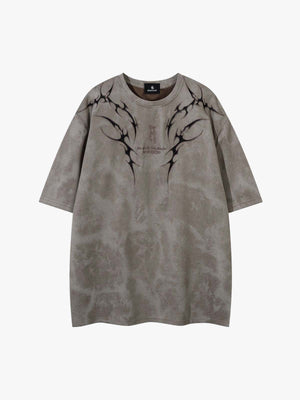 Tribal Thorn Graphic Casual T-Shirt