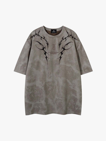 Tribal Thorn Graphic Casual T-Shirt