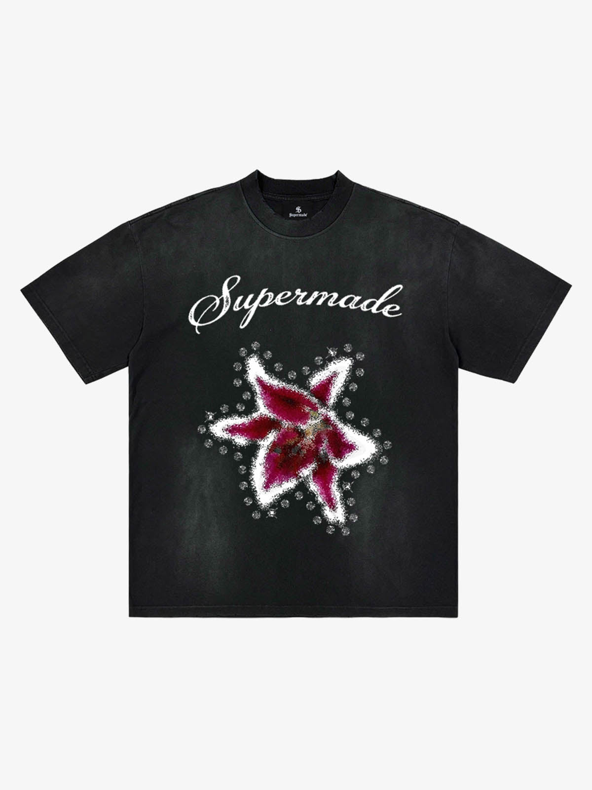 Washed Floral Star Print T-Shirt