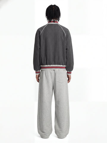 Pinstripe Vertical Embroidery Track Jacket 