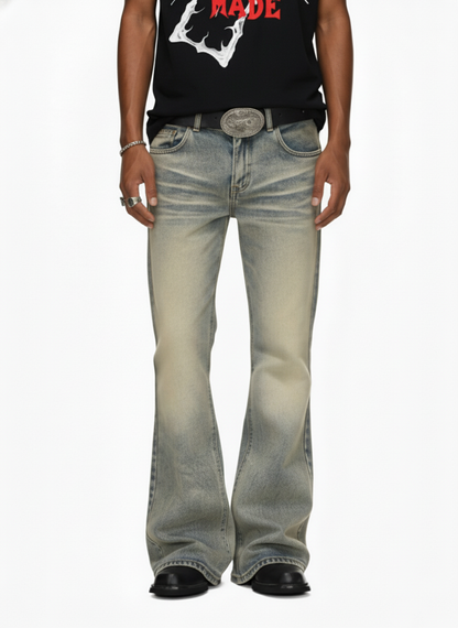 Vintage Washed Flare Jeans - 2625 