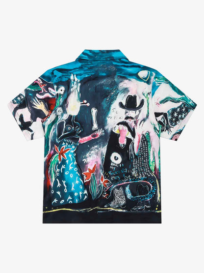 Blue Abstract Oil Painting Shirt