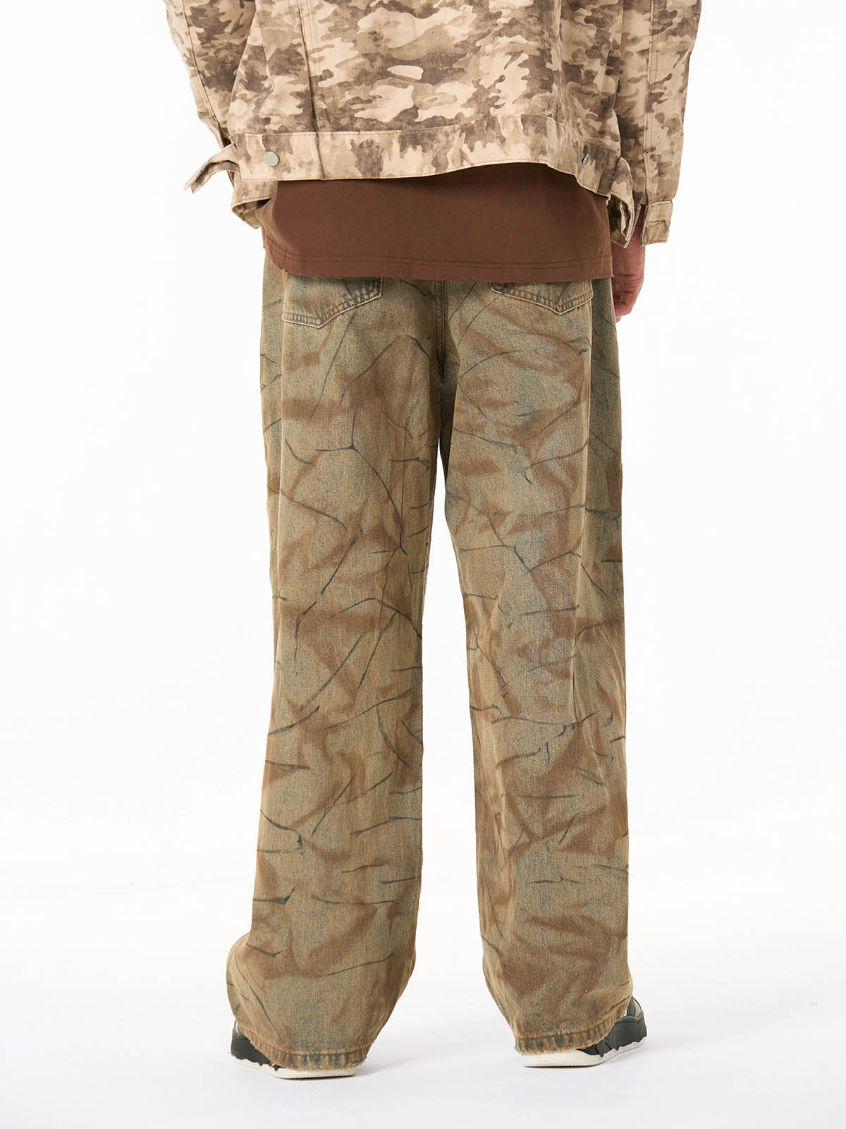 Vintage Washed Distressed Copper-Dyed Jeans 